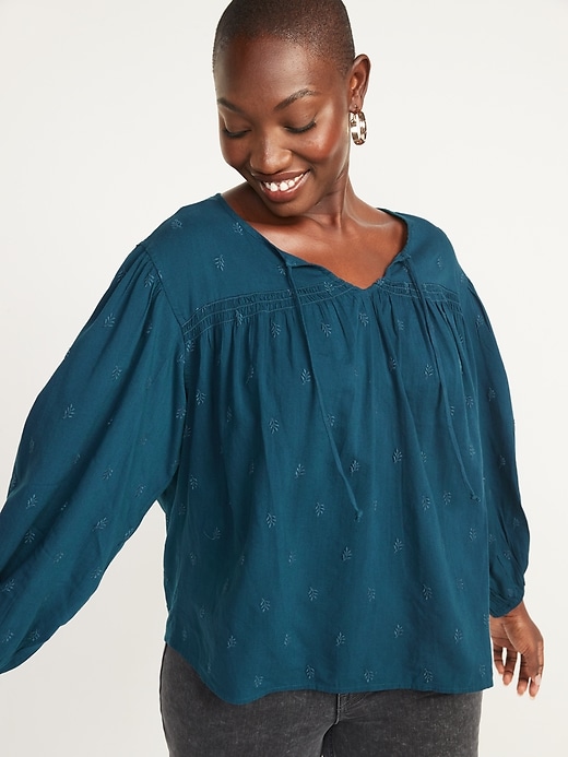 Image number 5 showing, Long-Sleeve Embroidered Poet Blouse