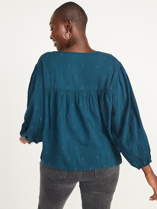 Image number 6 showing, Long-Sleeve Embroidered Poet Blouse