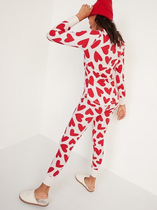 Image number 2 showing, Matching Printed Thermal Pajama Set