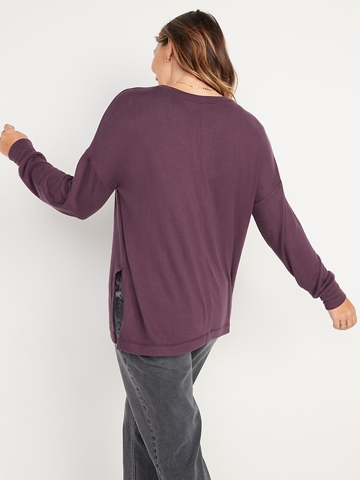 Image number 6 showing, Long-Sleeve Plush-Knit Henley Tunic T-Shirt
