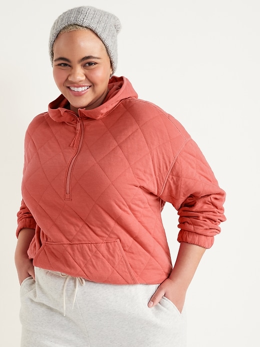 Image number 5 showing, Quilted Quarter-Zip Tunic Hoodie for Women