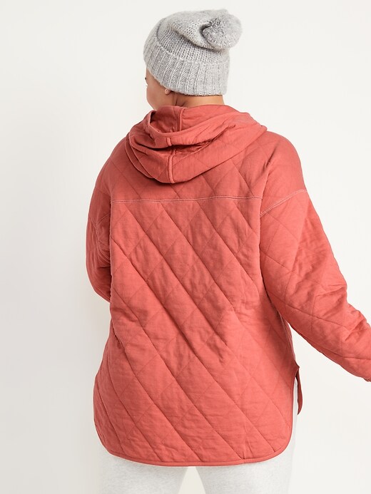 Image number 6 showing, Quilted Quarter-Zip Tunic Hoodie for Women