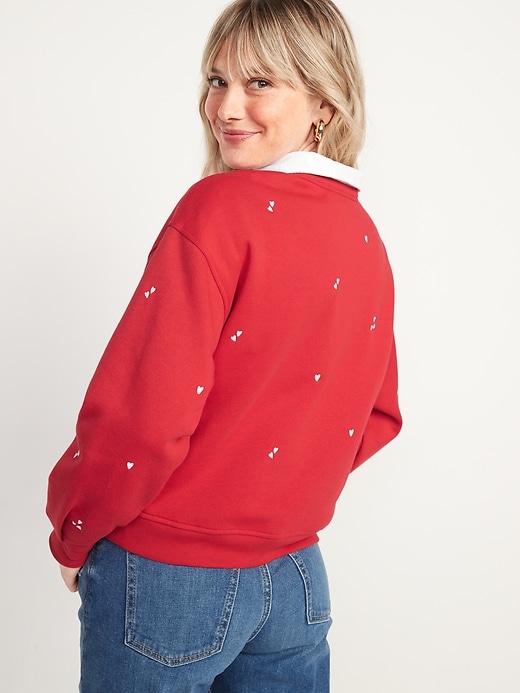 Image number 2 showing, Crew-Neck Cropped Sweatshirt for Women