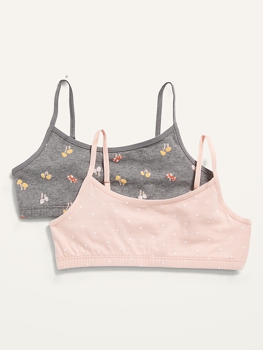 View large product image 1 of 1. Patterned Jersey-Knit Cami Bra 2-Pack for Girls