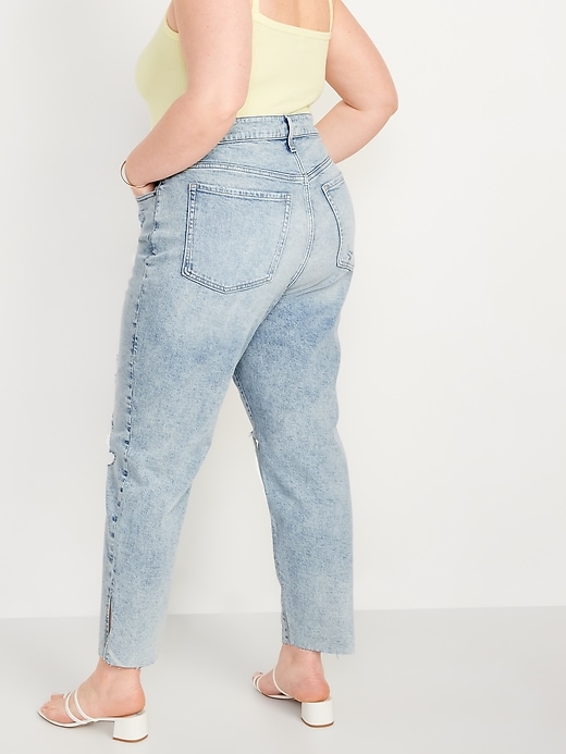 Image number 8 showing, High-Waisted Button-Fly OG Straight Ripped Side-Slit Jeans