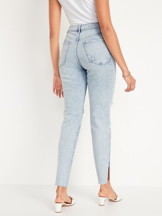 Image number 2 showing, High-Waisted Button-Fly OG Straight Ripped Side-Slit Jeans