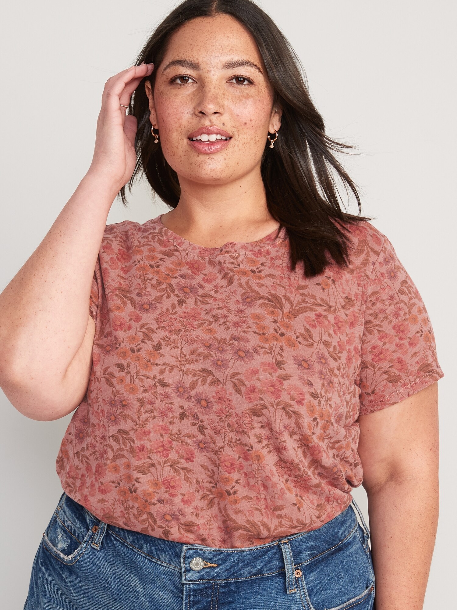 Everywear Floral Print Crew Neck T Shirt Old Navy