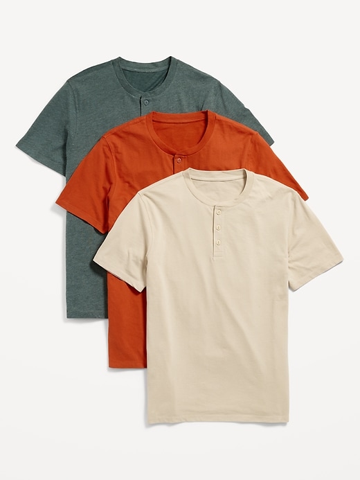 View large product image 1 of 1. Soft-Washed Henley T-Shirt 3-Pack
