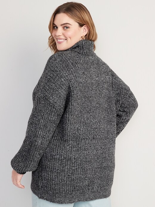 Image number 8 showing, Marled Shaker-Stitch Turtleneck Sweater