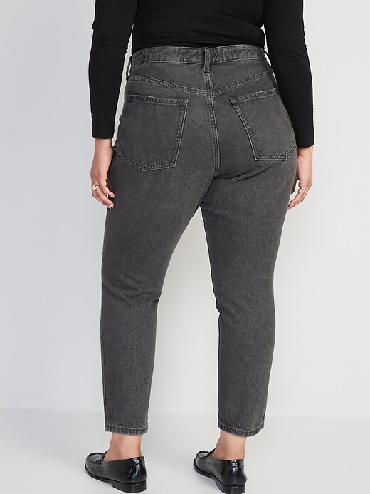 Image number 8 showing, Higher High-Waisted Button-Fly OG Straight Ripped Gray Non-Stretch Jeans