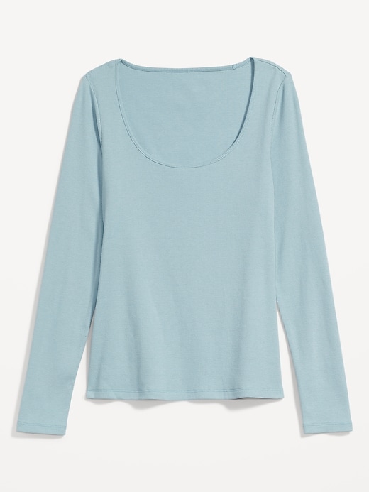 Image number 2 showing, Fitted Long-Sleeve Rib-Knit Top for Women
