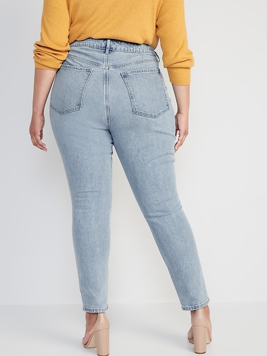 Image number 8 showing, Extra High-Waisted Hidden Button-Fly Pop Icon Distressed Skinny Jeans for Women