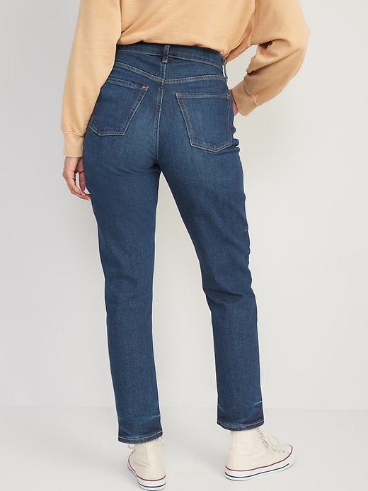 Image number 2 showing, Curvy Extra High-Waisted Button-Fly Sky-Hi Straight Jeans