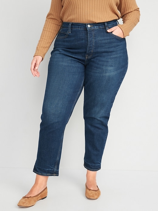 Image number 7 showing, Curvy Extra High-Waisted Button-Fly Sky-Hi Straight Jeans