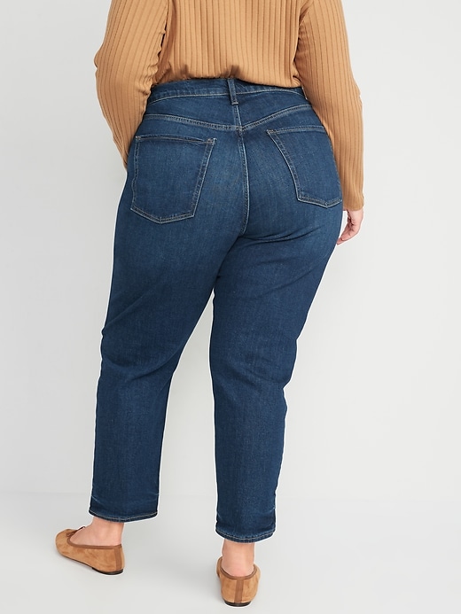 Image number 8 showing, Curvy Extra High-Waisted Button-Fly Sky-Hi Straight Jeans