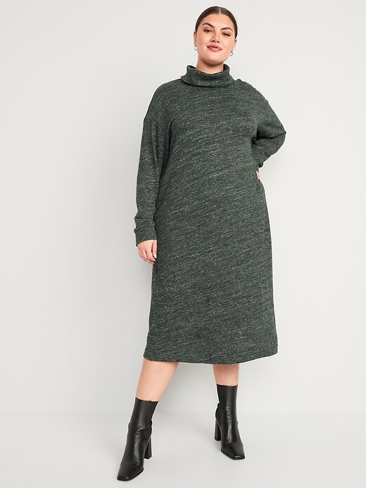 Image number 7 showing, Long-Sleeve Turtleneck Midi Sweater Shift Dress for Women