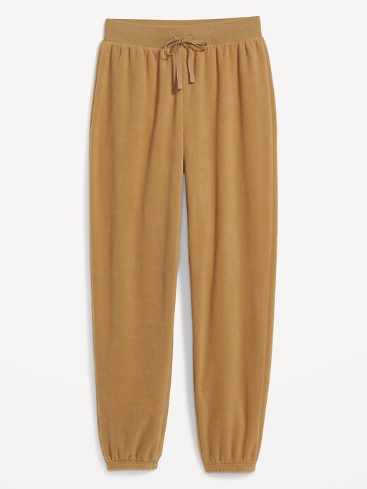 Image number 4 showing, High-Waisted Microfleece Lounge Jogger Sweatpants