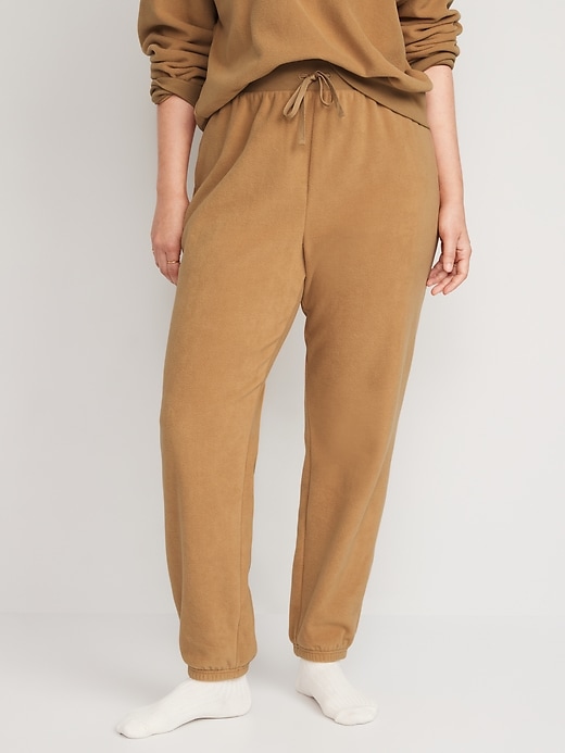Image number 5 showing, High-Waisted Microfleece Lounge Jogger Sweatpants