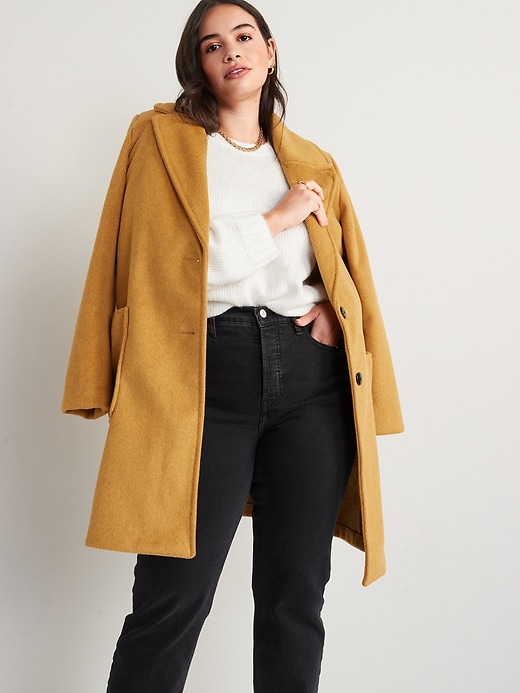 Image number 3 showing, Oversized Soft-Brushed Overcoat for Women