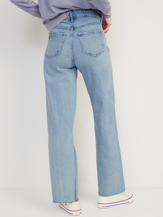 Image number 2 showing, Extra High-Waisted Wide-Leg Ripped Jeans