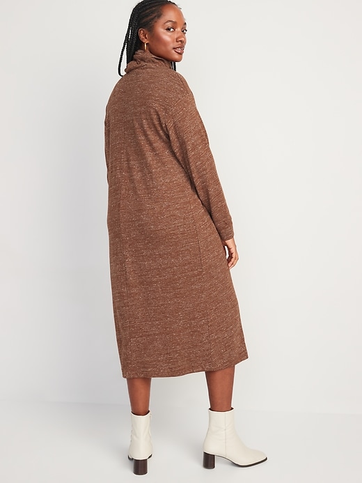 Image number 6 showing, Long-Sleeve Turtleneck Midi Sweater Shift Dress