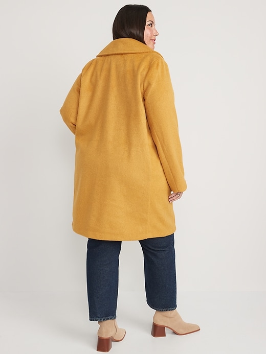 Image number 8 showing, Oversized Soft-Brushed Overcoat for Women