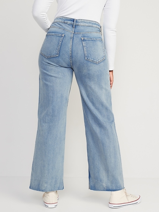 Image number 6 showing, Extra High-Waisted Wide-Leg Ripped Jeans