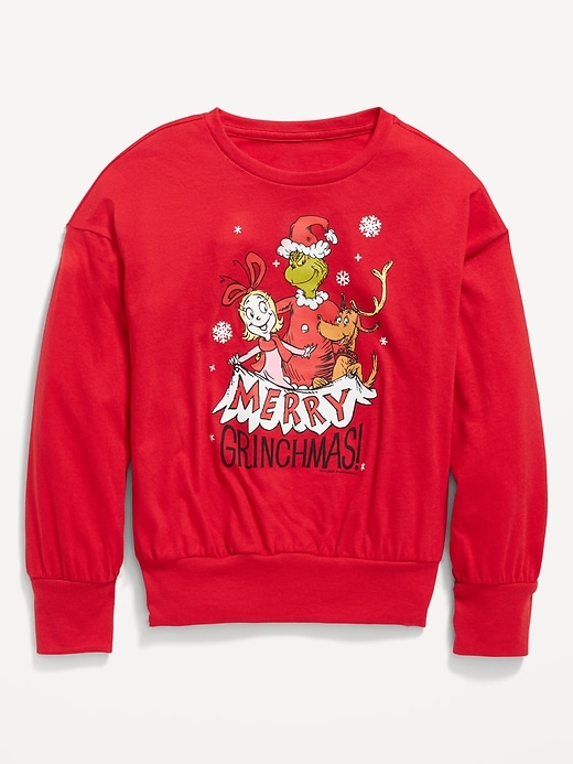View large product image 1 of 1. Long-Sleeve Holiday Licensed Pop-Culture T-Shirt for Girls