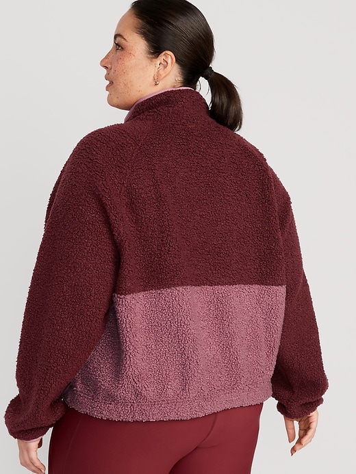 Image number 6 showing, Long-Sleeve Oversized Two-Tone Sherpa Sweatshirt