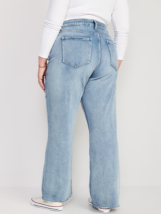 Image number 8 showing, Extra High-Waisted Wide-Leg Ripped Jeans