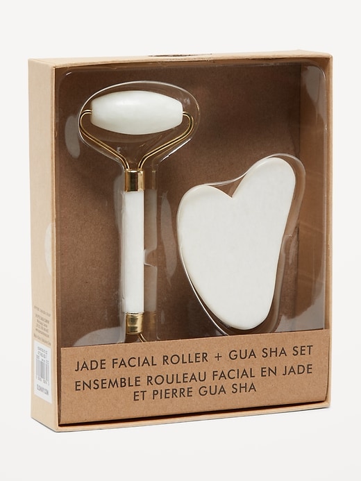 View large product image 2 of 3. Jade Gua Sha & Jade Face Roller for Adults