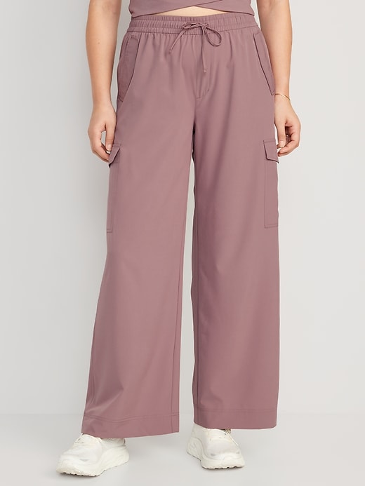 Image number 5 showing, High-Waisted StretchTech Wide-Leg Cargo Pants