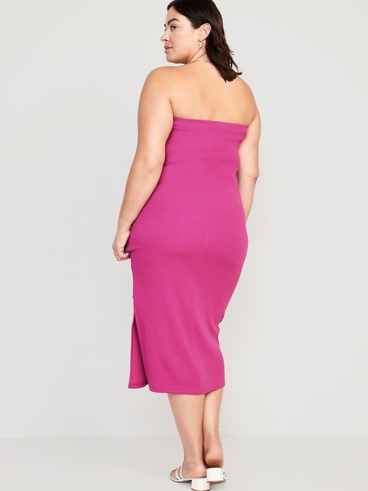 Image number 8 showing, Fitted Strapless Rib-Knit Midi Tube Dress