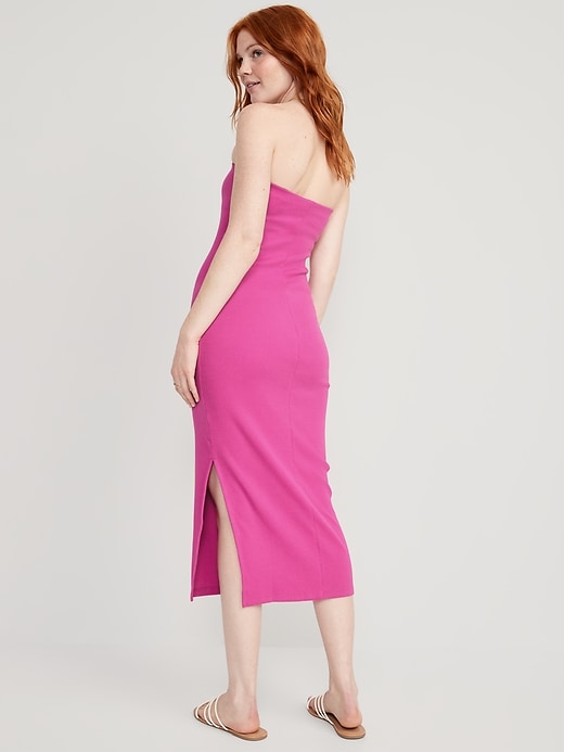 Image number 2 showing, Fitted Strapless Rib-Knit Midi Tube Dress