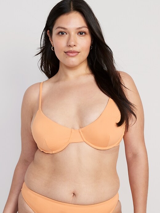 Rib Knit Underwire Bikini Swim Top Old Navy