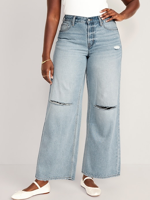 Image number 5 showing, Mid-Rise Baggy Wide-Leg Jeans