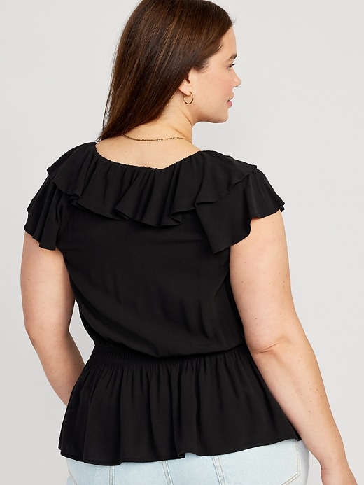 Image number 8 showing, Waist-Defined Ruffle-Trim Top