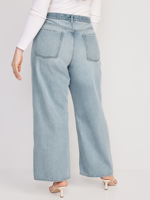 Image number 8 showing, Mid-Rise Baggy Wide-Leg Jeans