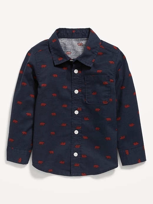 View large product image 1 of 1. Printed Oxford Long-Sleeve Shirt for Toddler Boys