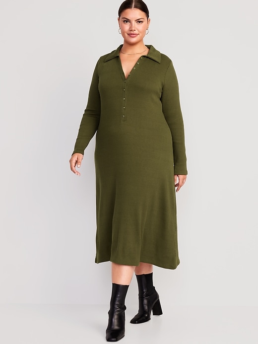 Image number 6 showing, Fit & Flare Henley Midi Dress