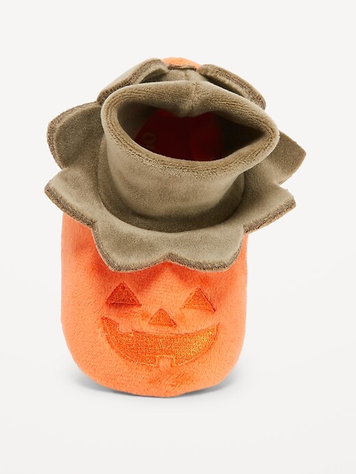 View large product image 2 of 4. Unisex Faux-Fur Pumpkin Slippers for Baby