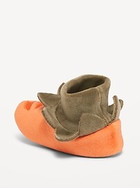 View large product image 3 of 4. Unisex Faux-Fur Pumpkin Slippers for Baby