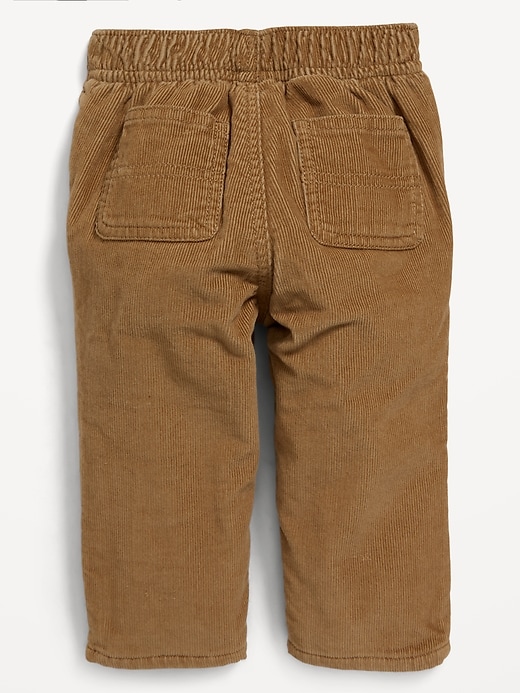 View large product image 2 of 3. Unisex Loose Corduroy Micro Fleece-Lined Pants for Baby