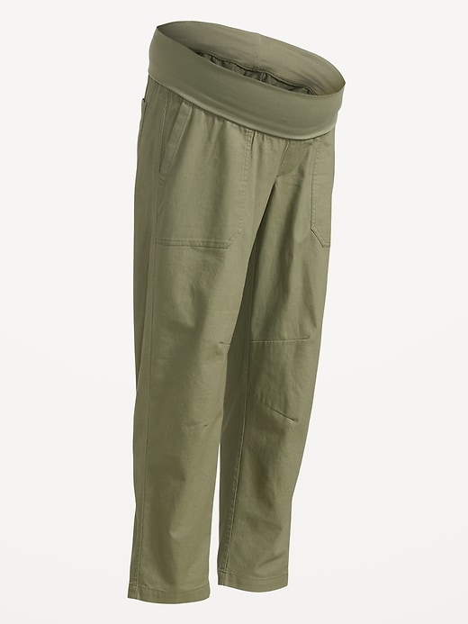 Image number 4 showing, Maternity Rollover-Waist Utility Pants