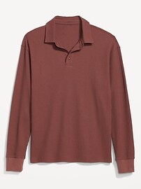 View large product image 4 of 4. Waffle-Knit Polo Sweater