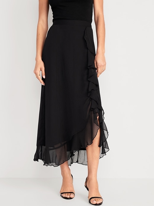 Image number 1 showing, High-Waisted Ruffled Maxi Skirt