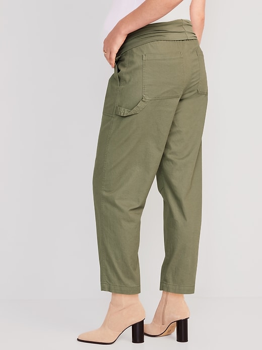 Image number 2 showing, Maternity Rollover-Waist Utility Pants