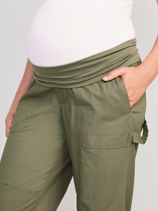 Image number 5 showing, Maternity Rollover-Waist Utility Pants