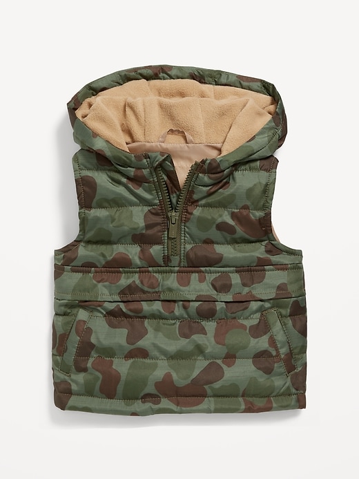 View large product image 1 of 2. Unisex Quilted Water-Resistant 1/4-Zip Puffer Vest for Baby
