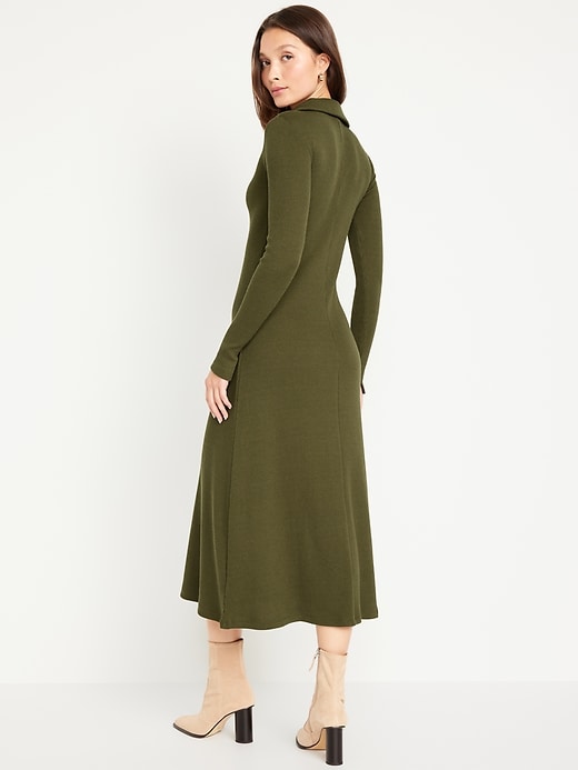 Image number 2 showing, Fit & Flare Henley Midi Dress